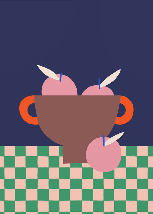 Fruit Bowl with Pink Apples | Poster