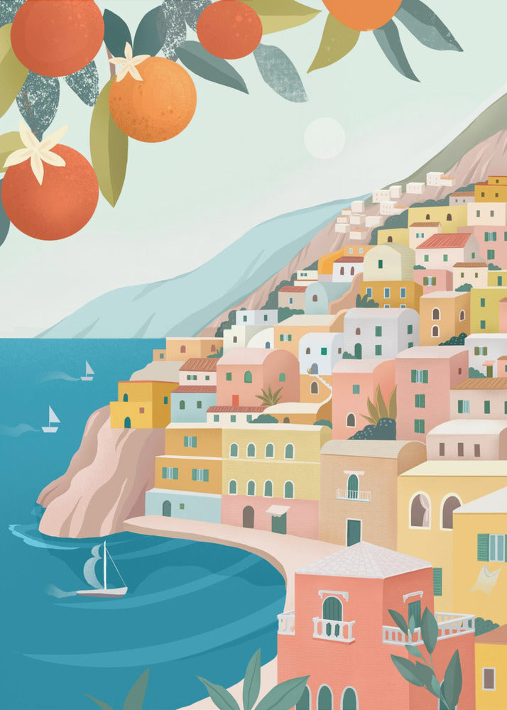 Costiera di Positano Italia | Stampe su Tela