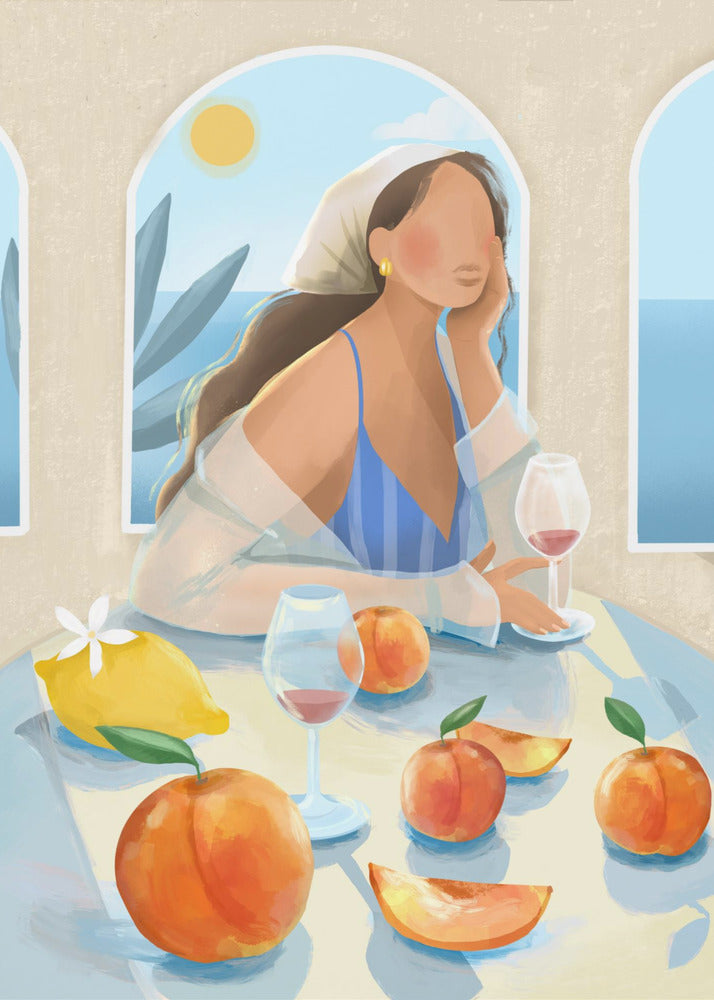Fille aux pêches | Tableaux sur Toile