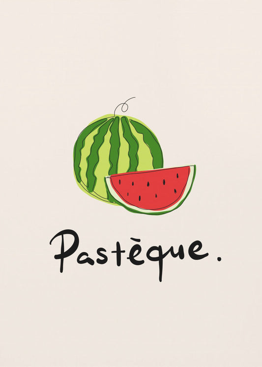 Modern French Fruits Collection &quot;Watermelon / Pastèque&quot; | Poster