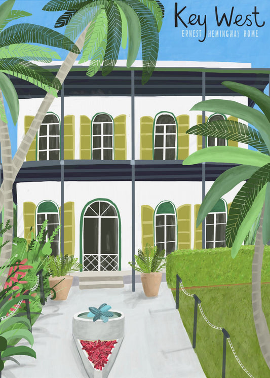 Ernest Hemingway's huis, Key West Hemingway, Florida door kunstenaar Carla Daly | Canvasprints