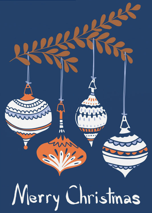 Cheerful little Christmas baubles blue | Poster