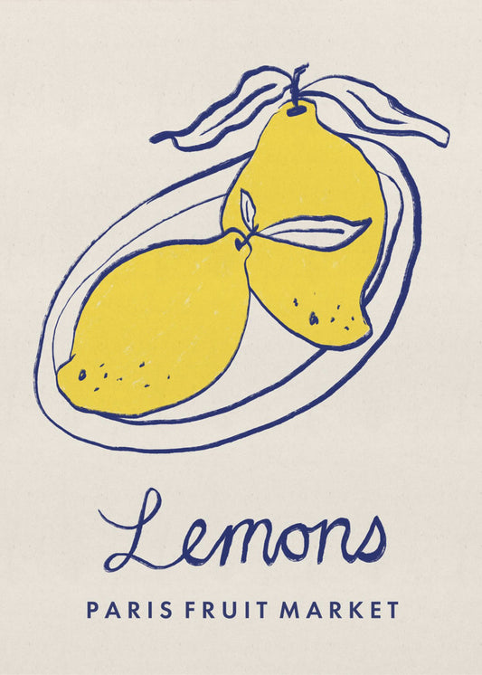 Matkonst - Citroner Paris Fruktmarknad | Poster