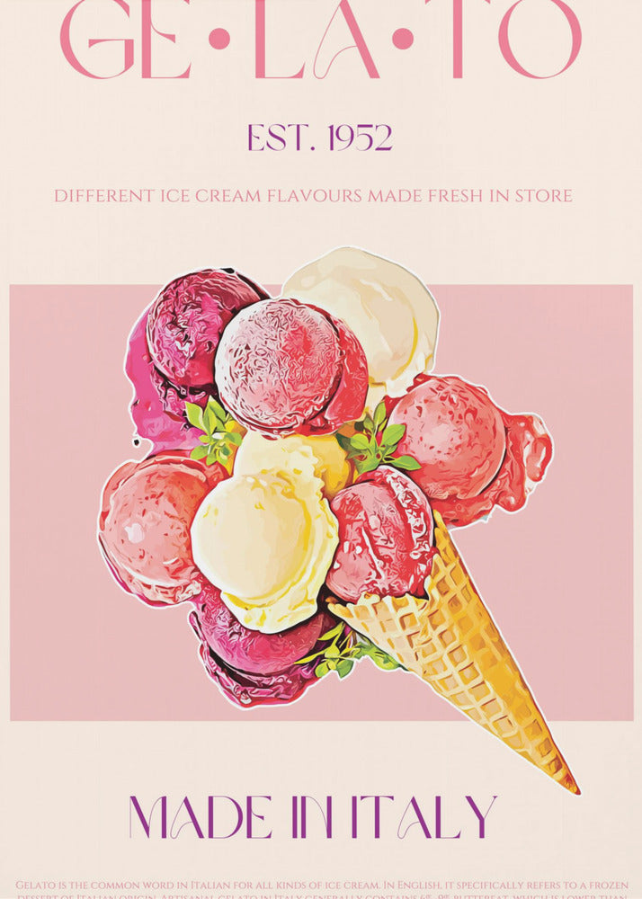 Gelato-affisch i vintagestil | Affisch