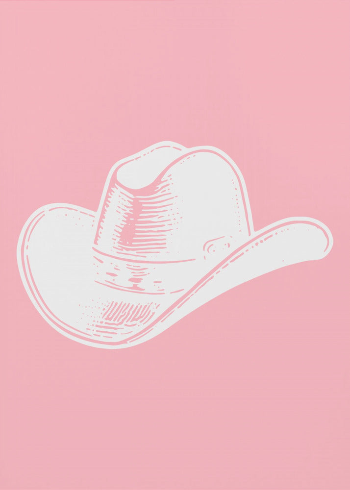 Vaaleanpunainen cowboy-hattu | Canvastaulut