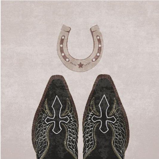 Bottes de cow-boy et fer à cheval | Tableaux sur Toile